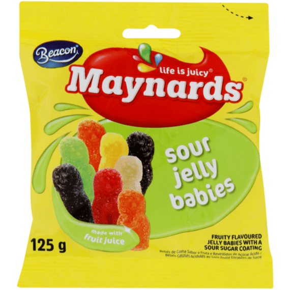 beacon maynards e jelly babies sour 125g picture 1