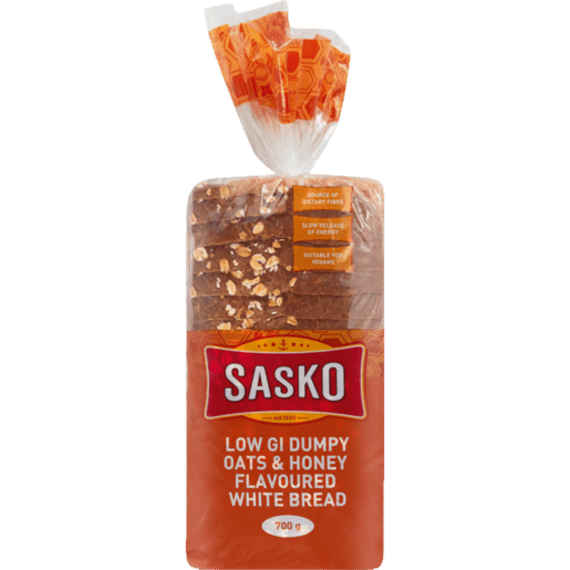 sasko honey oats low gi wht bread 700g picture 1