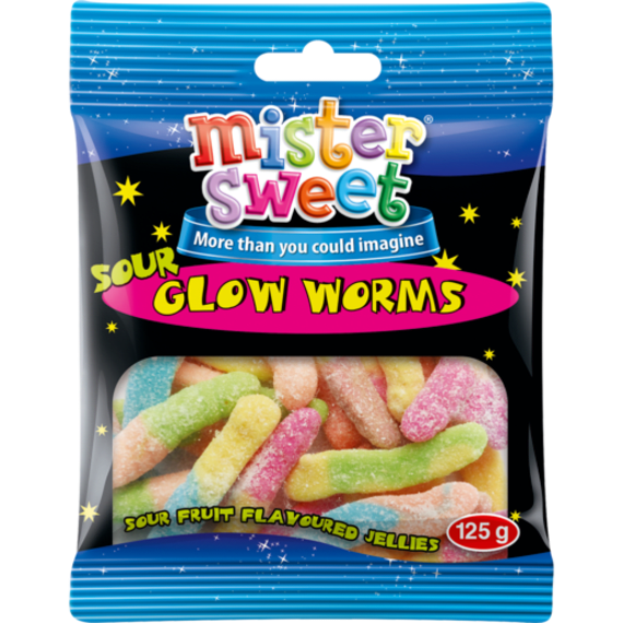 mr sweet sour glow worms 125g picture 1