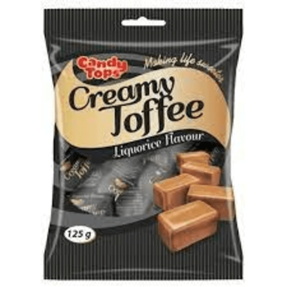 candy tops creamy toffee liquorice 125g picture 1