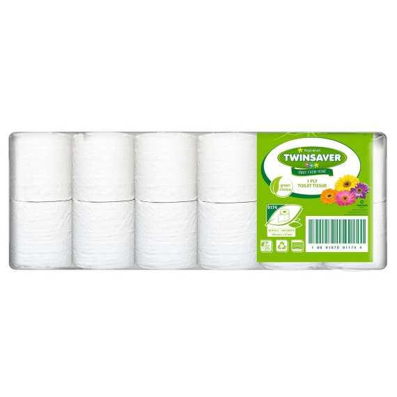 twinsaver 1ply unwrapped toilet paper 48 s picture 1