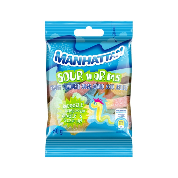 manhattan mini sour worms 50g picture 1