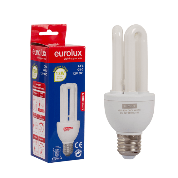 eurolux bulb electricity saver 13w cool white e27 picture 1