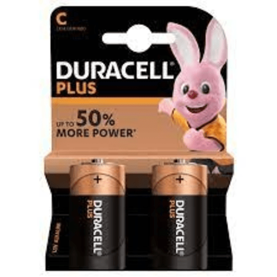 duracell battery p plus mn1400b2 c 2pk picture 1