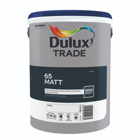 dulux trade 65 matt white picture 2