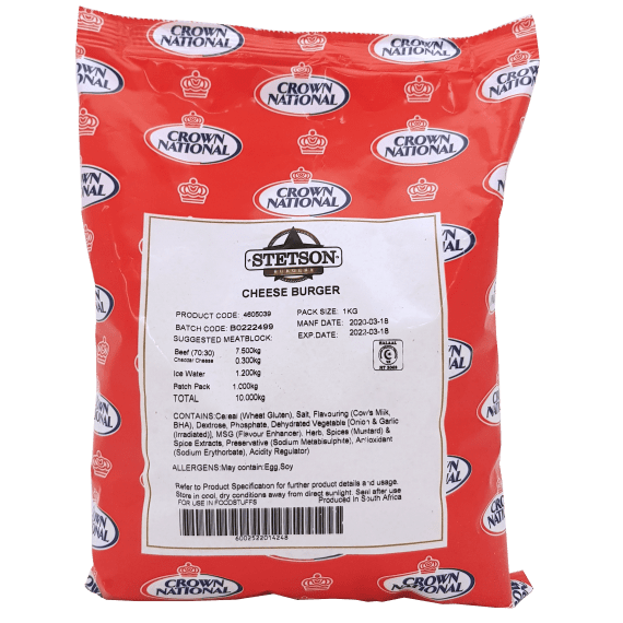 crown nat stetson cheese burger 1kg picture 1