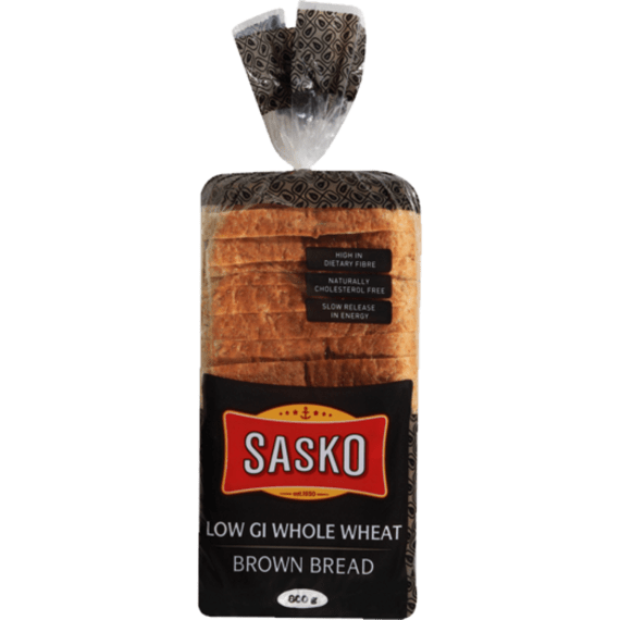 Sasko Brown Whole Wheat Low Gi Bread 800g Agrimark