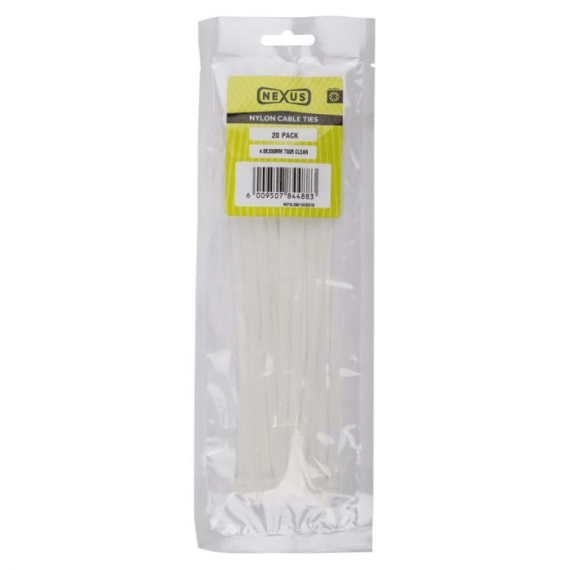 nexus cable tie clear 4 8x200mm t50r pp20 picture 1