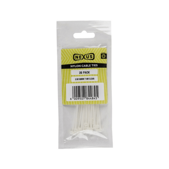 nexus cable ties 4 8x400mm t50l 20pk clear picture 1