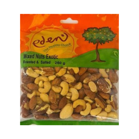 Eden Mixed Nuts Exotic Roasted & Salted 250g Agrimark