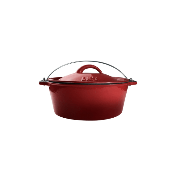 lk s cast iron enamel bake pot 10 red picture 1