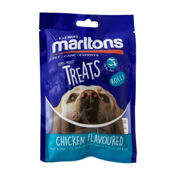 marltons dog treats chicken flavoured rolls 120g picture 1