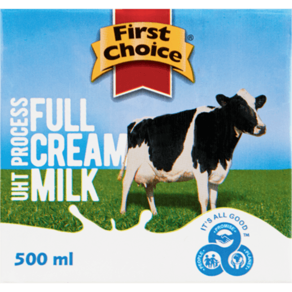 first choice uht milk full cream 500ml picture 1