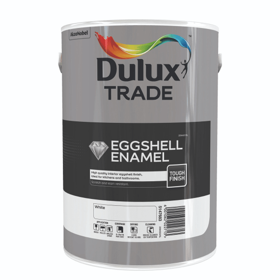 dulux trade eggshell enamel white 5l picture 1
