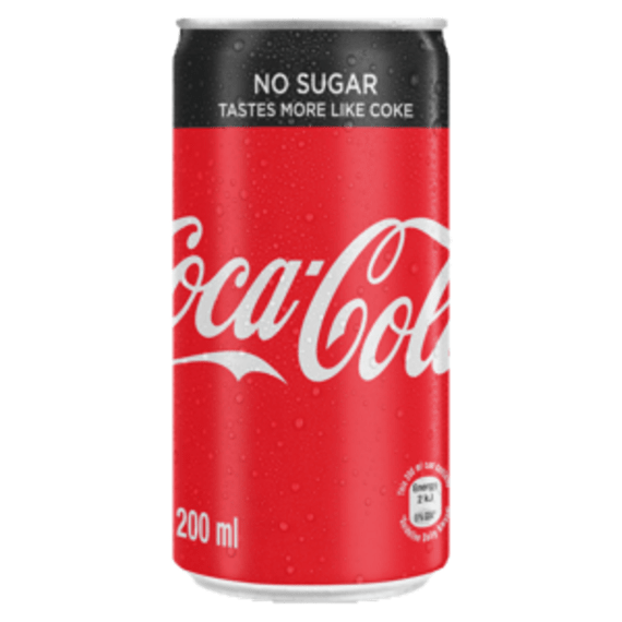 coca cola no sugar can 200ml picture 1