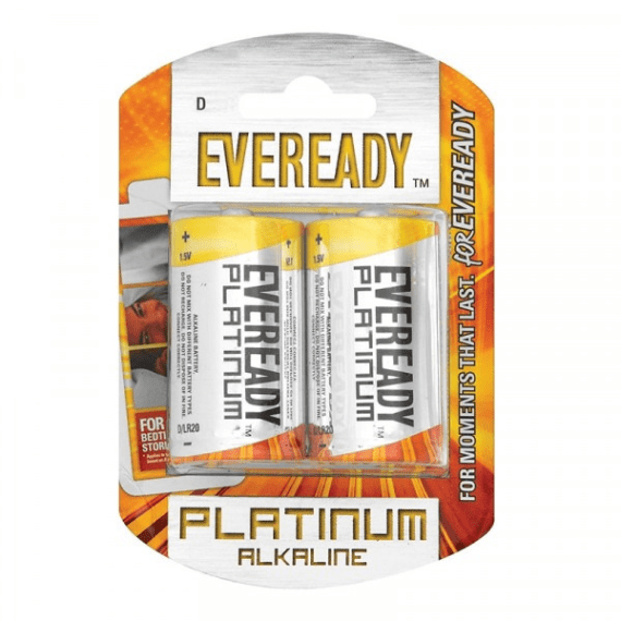 eveready battery platinum alk d cell 2pk picture 1