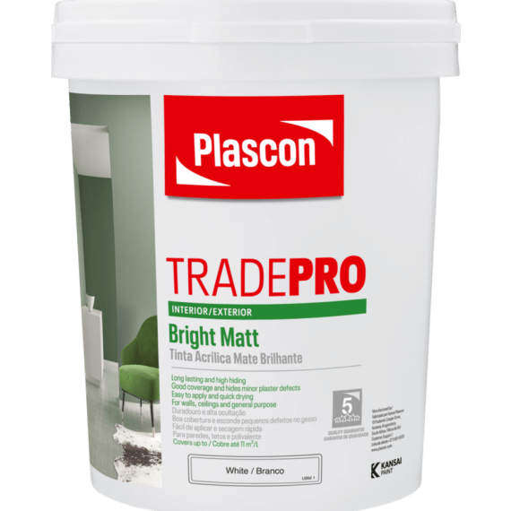 plascon trade pro bright matt white picture 1