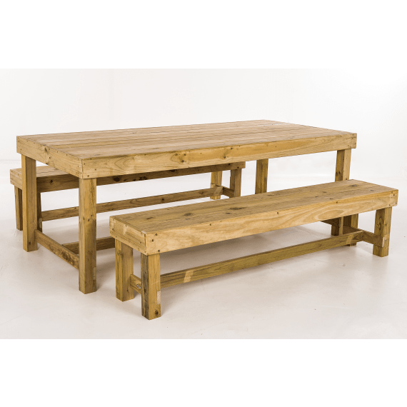 pole yard 1 8 compact table bench set picture 1