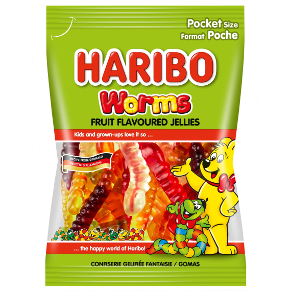 haribo jellies worms 80g picture 1