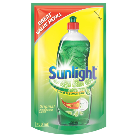 sunlight dishwash liquid pouch reg 750ml picture 1