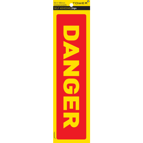 tower warning danger sign 50x195mm picture 1