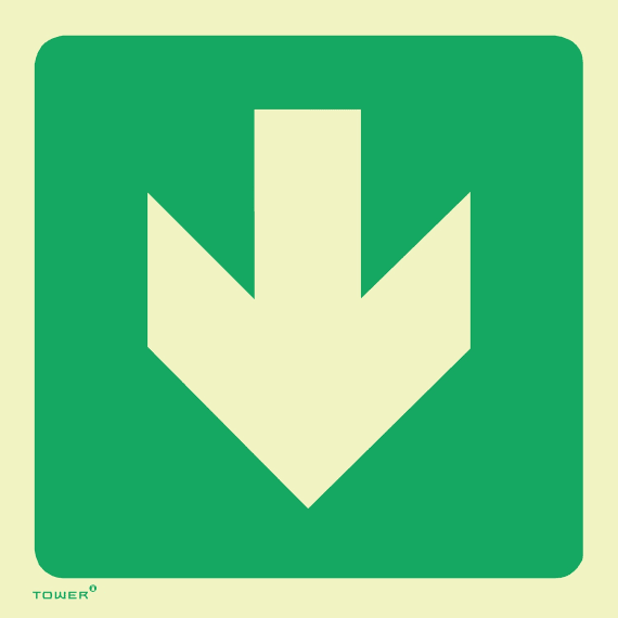 tower sabs green arrow down sign 190x190mm x 10 picture 1