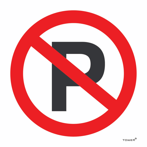 tower abs no parking sign 190x190mm picture 1