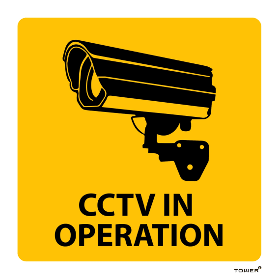 tower abs cctv sign 190x190mm picture 1
