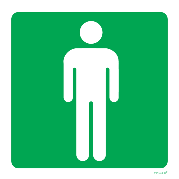 tower abs mens toilet sign 150x150mm picture 1