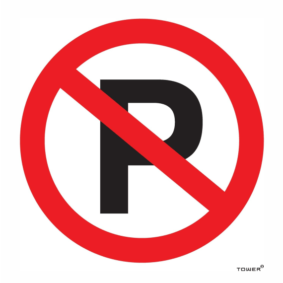 tower abs no parking sign 150x150mm picture 1