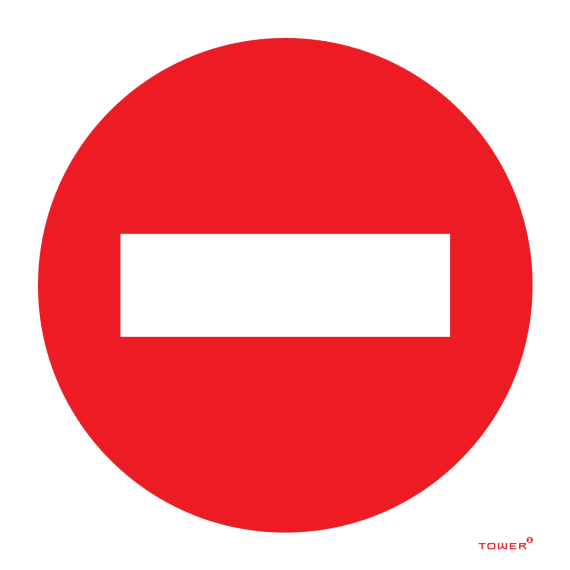 tower abs no entry sign 150x150mm picture 1