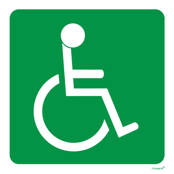 tower abs physically challenged sign 150x150mm picture 1