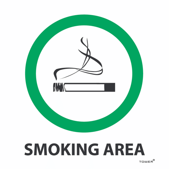 tower abs smoking area sign 150x150mm picture 1