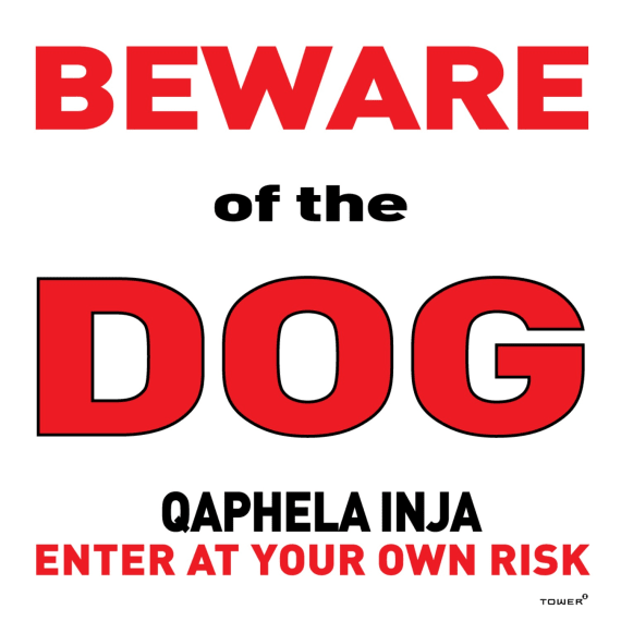 tower abs beware of the dog sign 150x150mm picture 1