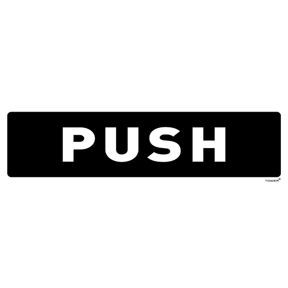 tower abs push horizontal sign 180x50mm picture 1