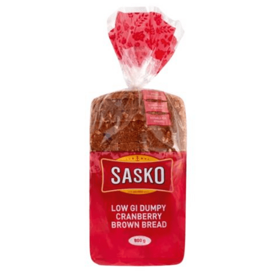 Dumpy Bread Sasko Brown Dumpy Bread Low GI Cranberry 800g | Agrimark
