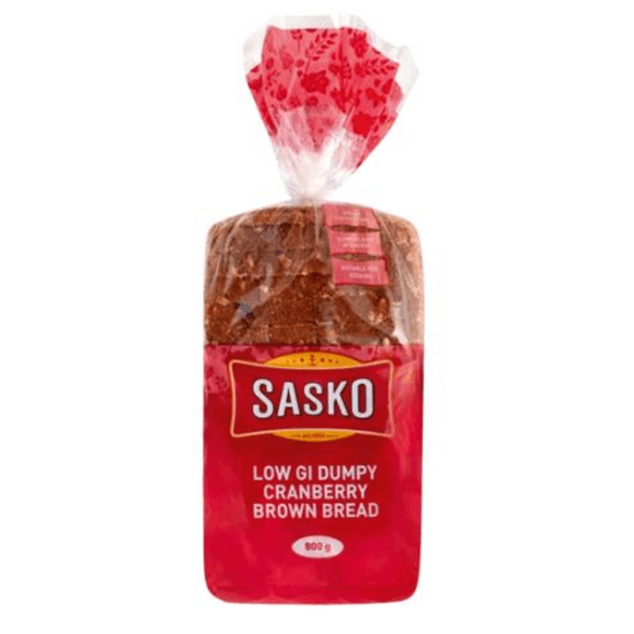 sasko brown dumpy bread low gi cranberry 800g picture 1