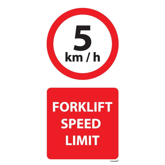 tower abs fork lift speed sign 190x190mm picture 1