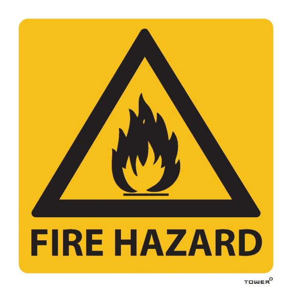 tower abs fire hazard sign 190x190mm picture 1