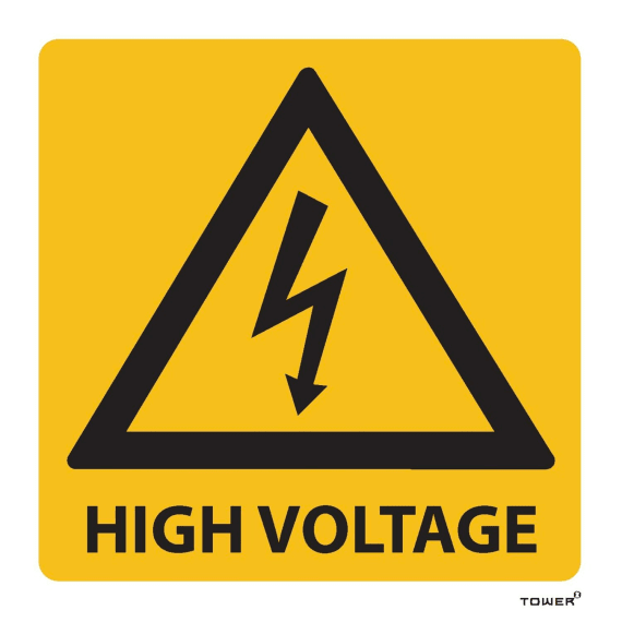 tower abs high voltage sign 190x190mm 2 picture 1