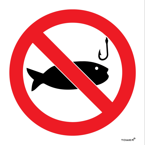 tower abs no fishing sign 190x190mm picture 1