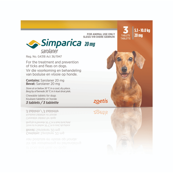 simparica tab 5 10kg brown 3x20mg picture 1