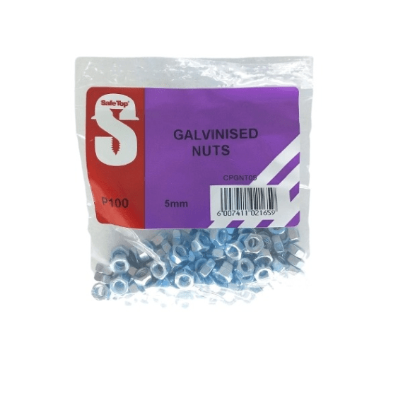 safetop galvanised nuts 100pk picture 1