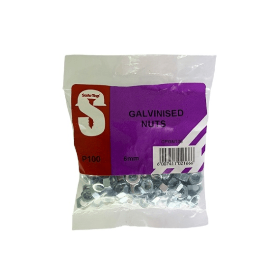 safetop galvanised nuts 100pk picture 2