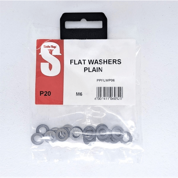 safetop flat washers plain 20pk picture 1