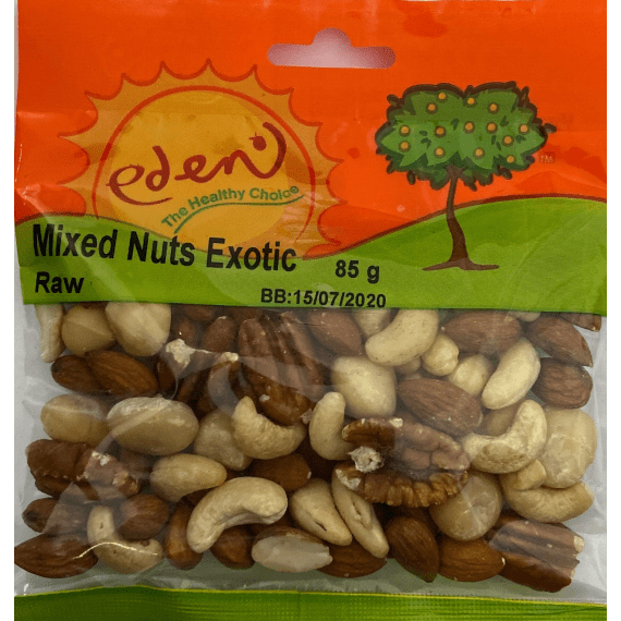 Eden Mixed Nuts Exotic Raw 85g Agrimark