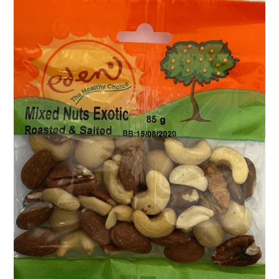 Eden Mixed Nuts Exotic Roasted & Salted 85g Agrimark