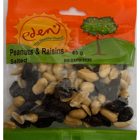 eden peanuts raisins 85g picture 1