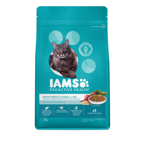 iams indoor weight hairball care chicken 3kg picture 1