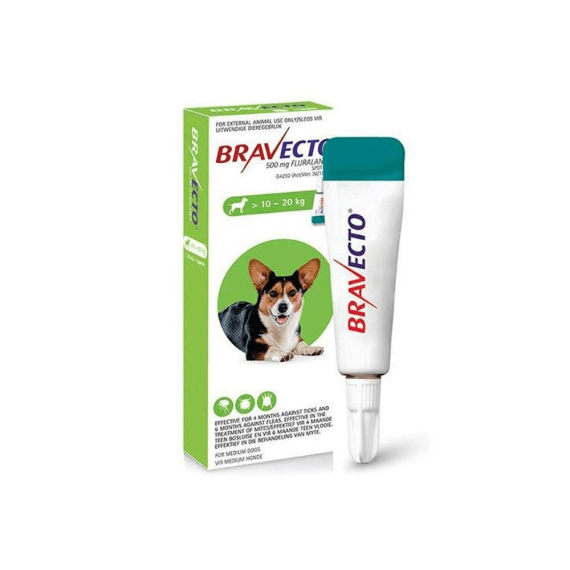 bravecto spot on dog med 500 mg 10 20kg picture 1